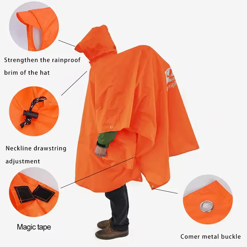 Outdoor 3-in-1 Hooded Raincoat