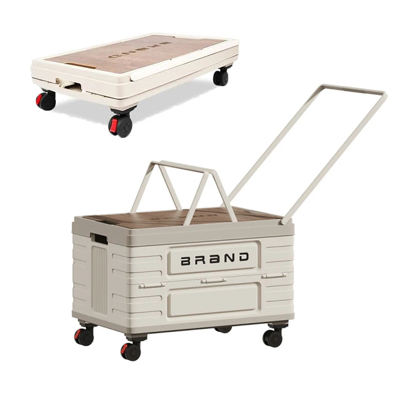 360° Rotating Foldable Storage Cart – Heavy-Duty Mobile Organizer with 4 Silent Wheels