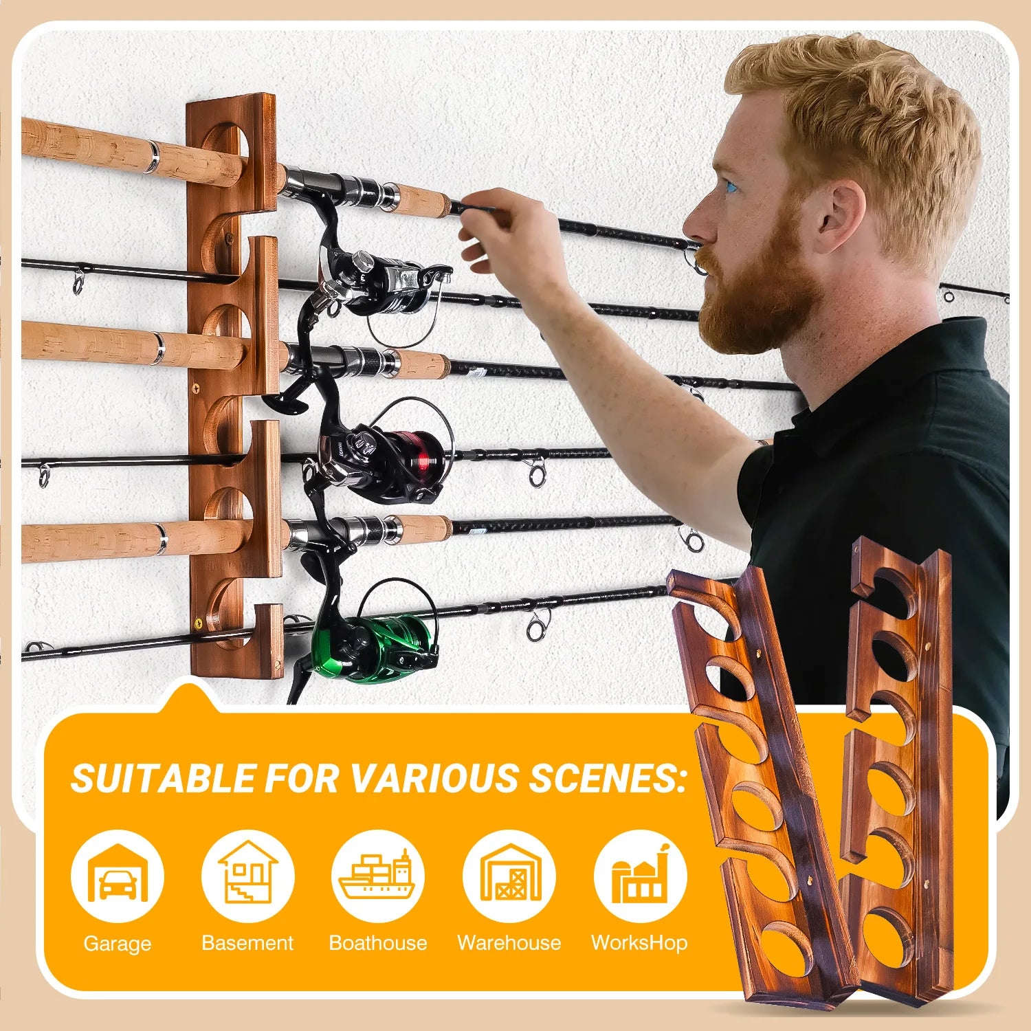 12 Rods Fishing Pole Rod Racks