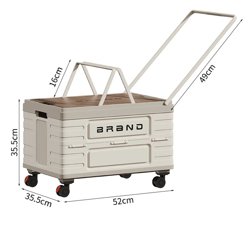 360° Rotating Foldable Storage Cart – Heavy-Duty Mobile Organizer with 4 Silent Wheels