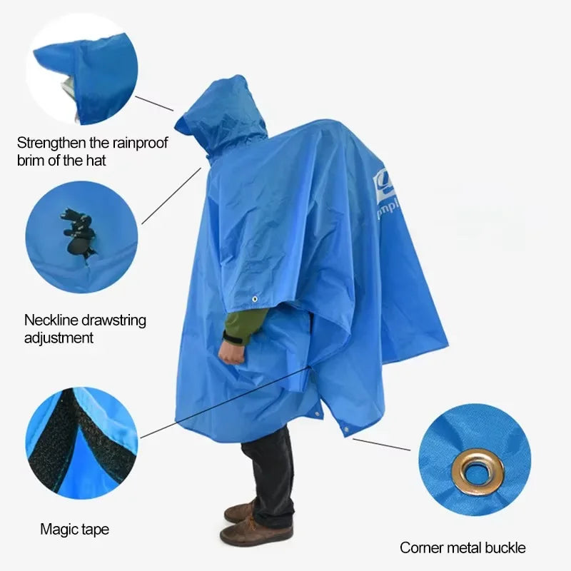 Outdoor 3-in-1 Hooded Raincoat