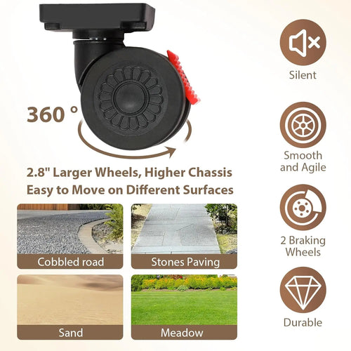 360° Rotating Foldable Storage Cart – Heavy-Duty Mobile Organizer with 4 Silent Wheels