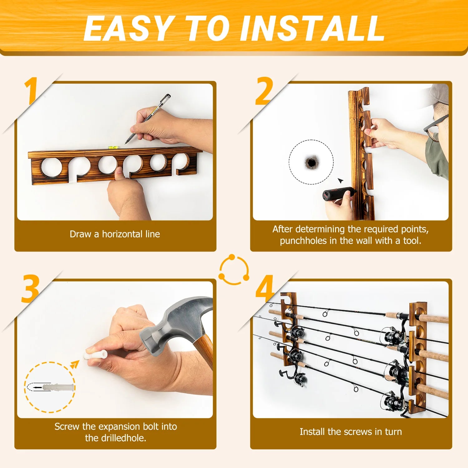 12 Rods Fishing Pole Rod Racks