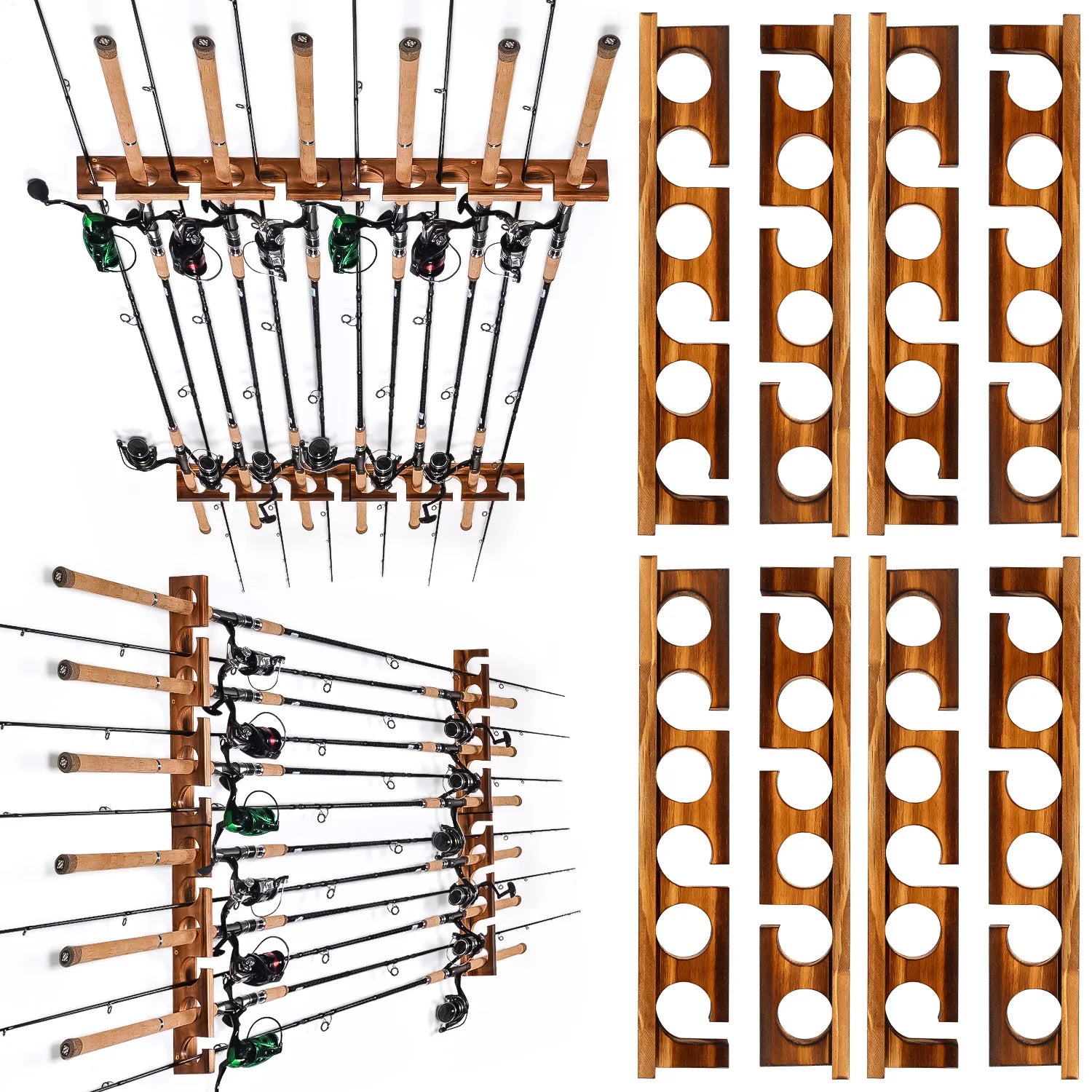 12 Rods Fishing Pole Rod Racks