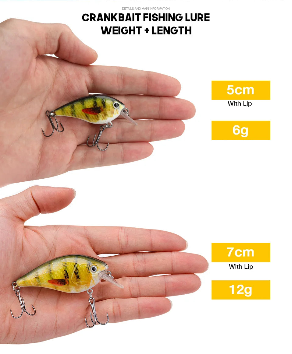 5cm/7cm Crankbaits Fishing Lure Floating Wobblers for Pike Black Minnow Lures for Fishing Artificial Bait Fishing Tackle