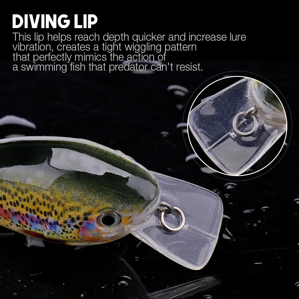 5cm/7cm Crankbaits Fishing Lure Floating Wobblers for Pike Black Minnow Lures for Fishing Artificial Bait Fishing Tackle