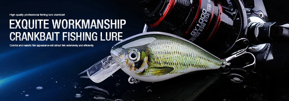 5cm/7cm Crankbaits Fishing Lure Floating Wobblers for Pike Black Minnow Lures for Fishing Artificial Bait Fishing Tackle