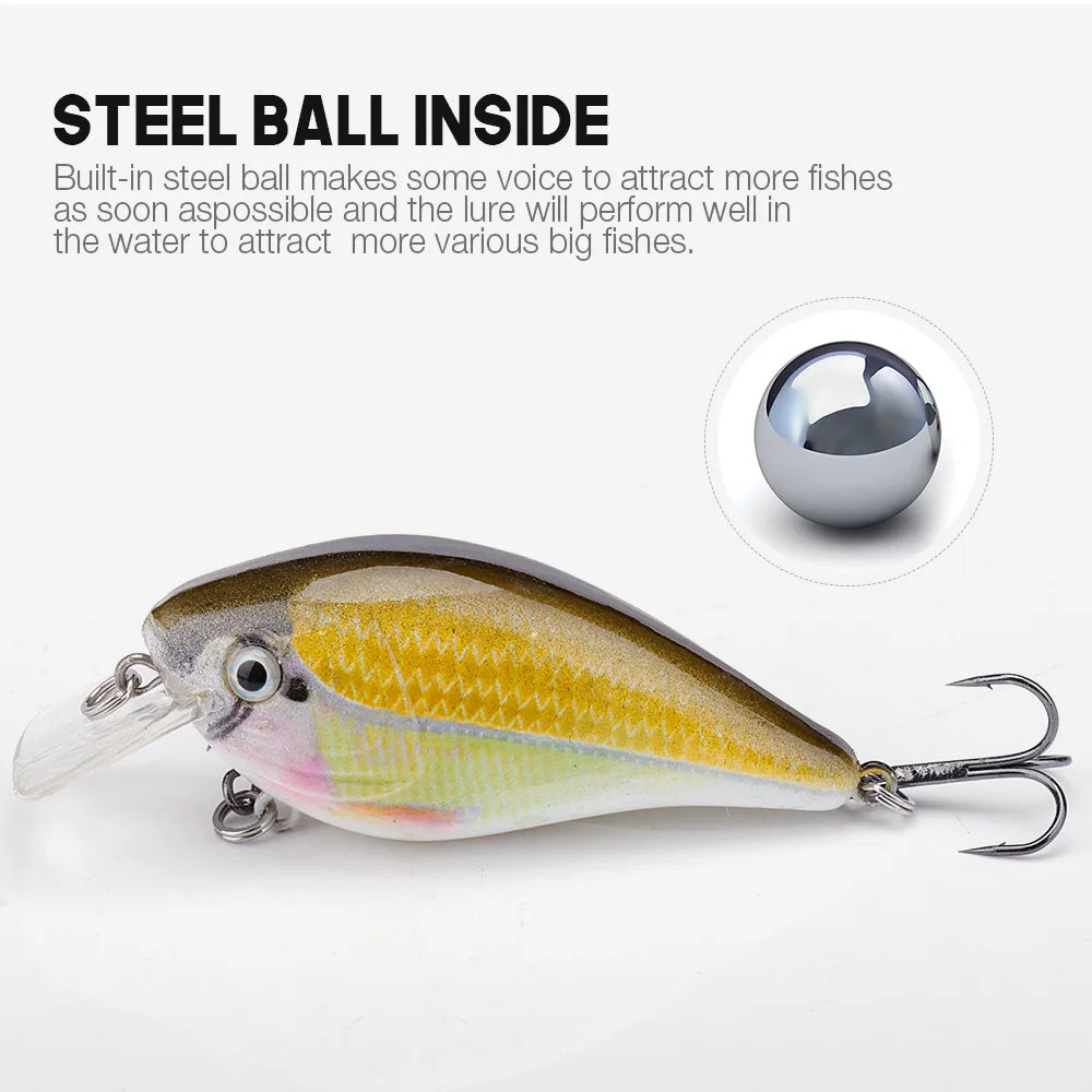 5cm/7cm Crankbaits Fishing Lure Floating Wobblers for Pike Black Minnow Lures for Fishing Artificial Bait Fishing Tackle