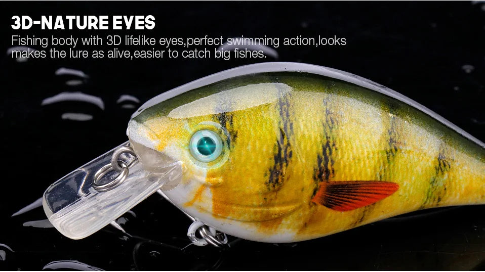 5cm/7cm Crankbaits Fishing Lure Floating Wobblers for Pike Black Minnow Lures for Fishing Artificial Bait Fishing Tackle