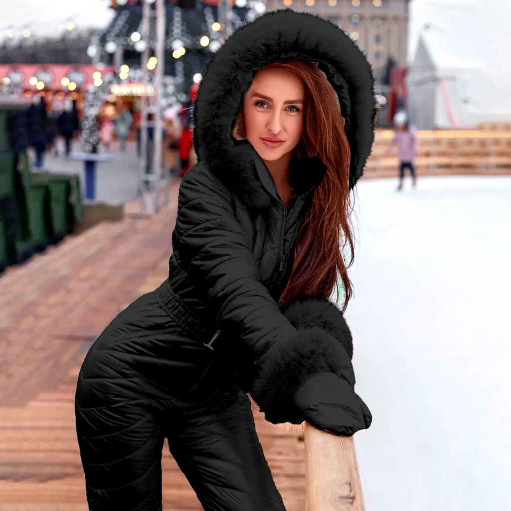 Ski Suit Women Fashion Sport Snowboard Plush down jacket