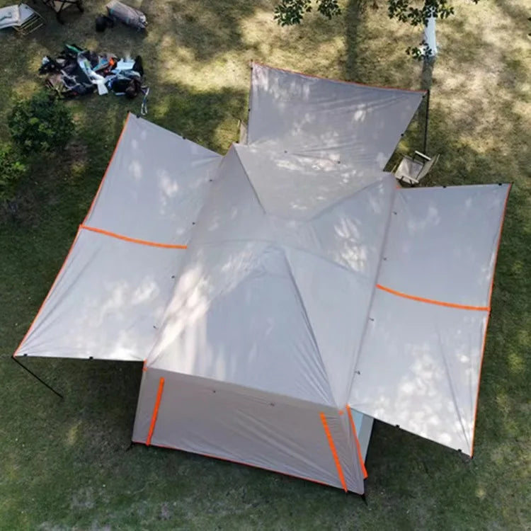 New Outdoor 8-12 People Double Rain And Sun Protection Two Rooms Tent
