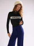Red High Neck 'Alpine Ski Club' Knit Jumper