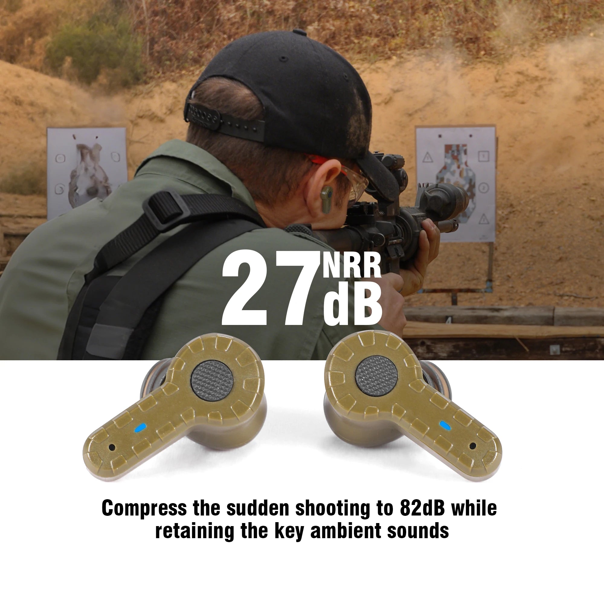 Tactical headset anti-noise earplugs noise-cancelling for shooting hearing protection