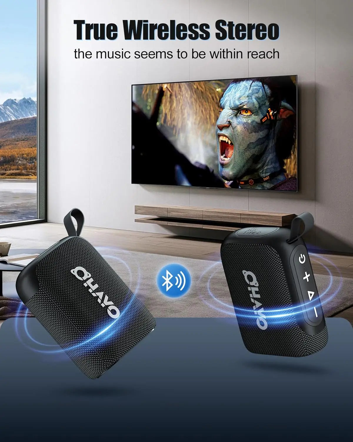 Portable Bluetooth Speaker, IPX7 Waterproof, Bluetooth 5.3,TWS , 24H Playtime, Powerful Stereo Sound, Speaker for Home, Outdoors
