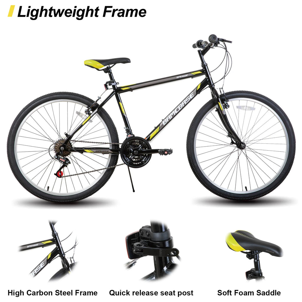 Hiland 24 26 inch Mountain Bike for Men Women, 21 Speeds