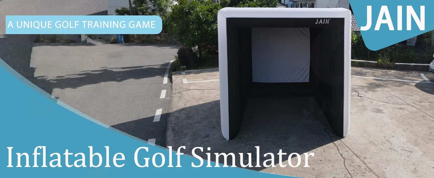 Stock！Inflatable Golf Sim Room Swing Golf Practice Cage with built-in fan,Oxford cloth,Golf Simulator Enclosures