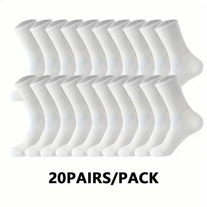 10/20 Pairs Neutral Solid Color Round Neck Socks Spring Summer Sweat Absorbing Breathable Comfortable