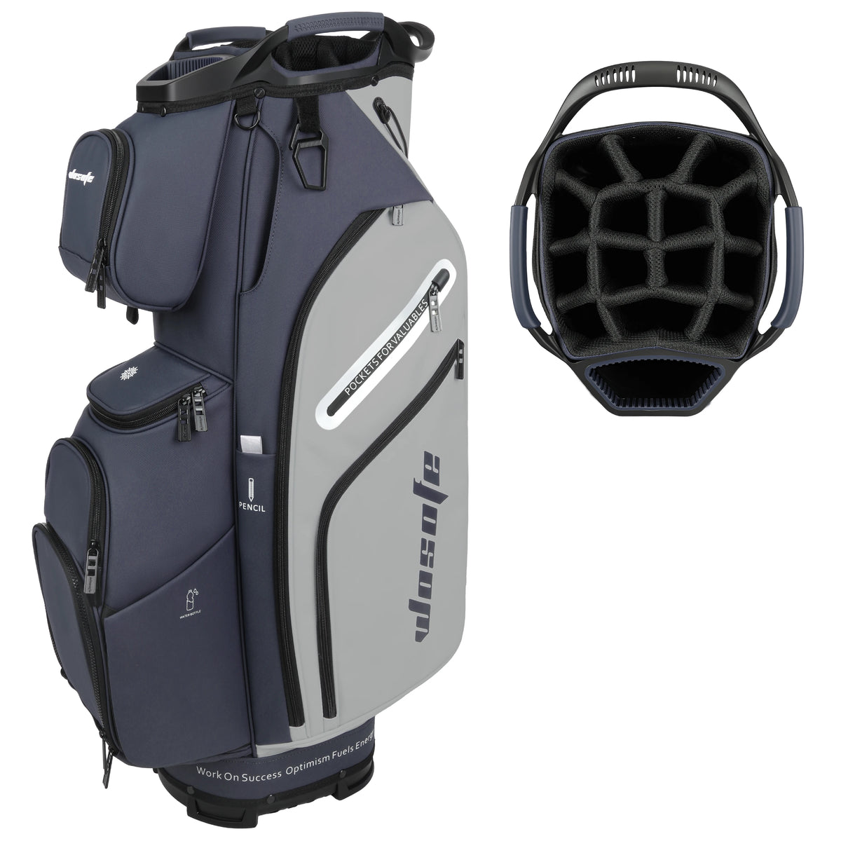 PU Leather Lightweight Men Women Blue White Black Green Golf Bag,Multiple 10 Pockets