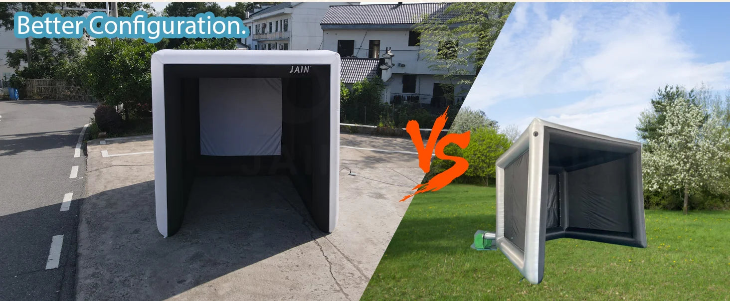 Stock！Inflatable Golf Sim Room Swing Golf Practice Cage with built-in fan,Oxford cloth,Golf Simulator Enclosures
