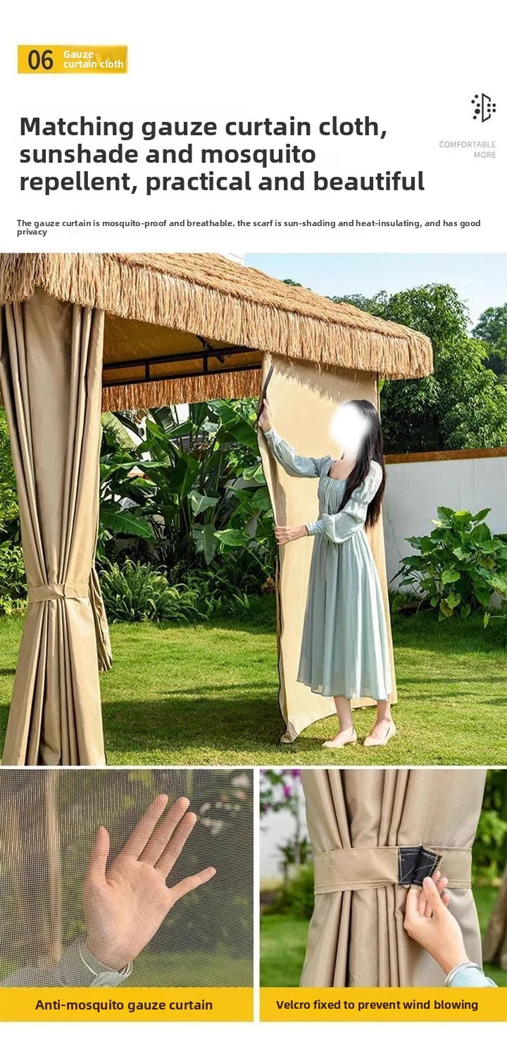 Outdoor Sunshades: Tent Umbrellas, Leisure Straw Outdoor Pavilions