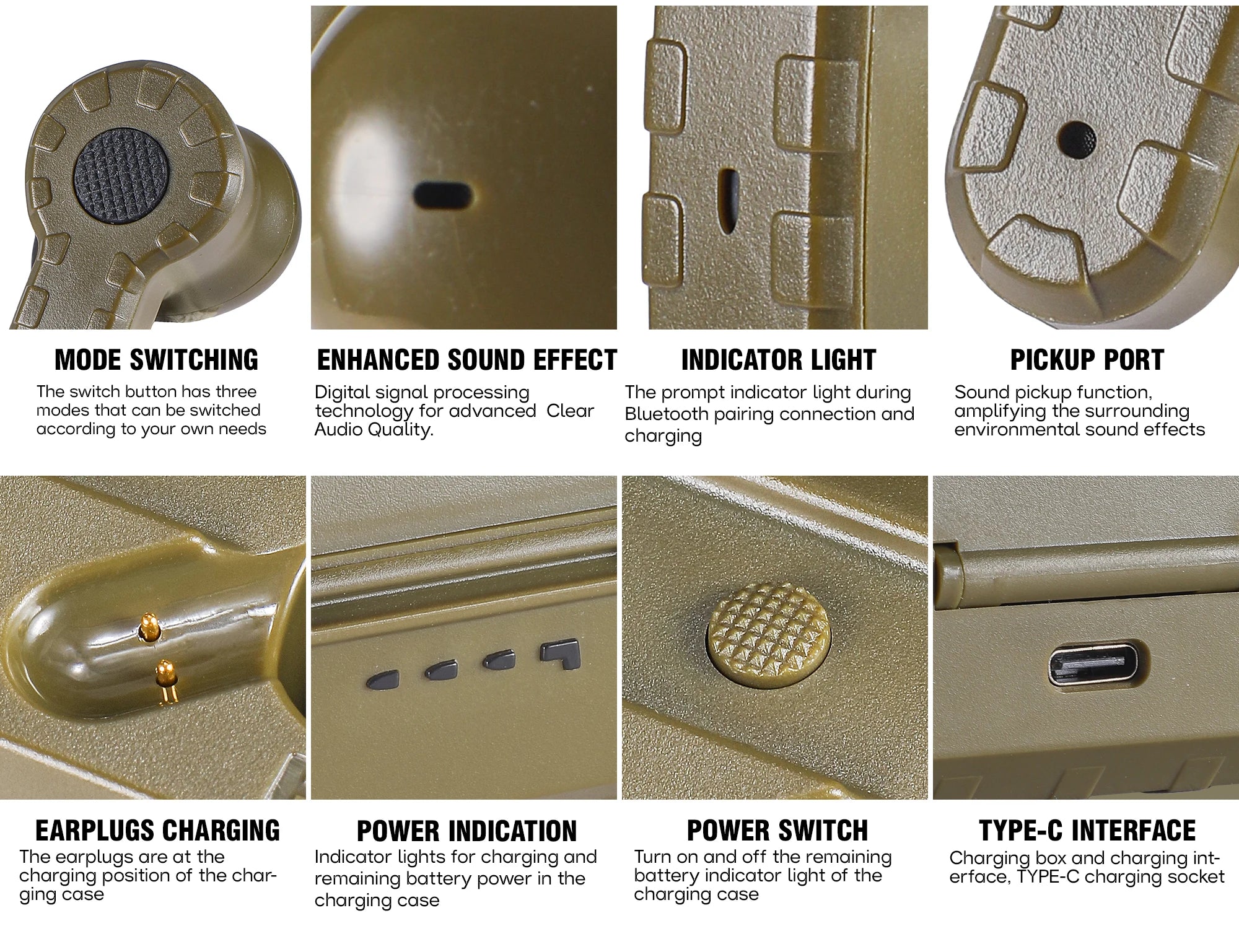 Tactical headset anti-noise earplugs noise-cancelling for shooting hearing protection