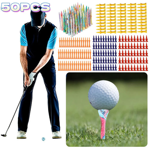 50PCS Wood Golf Tees Of 30-70mm