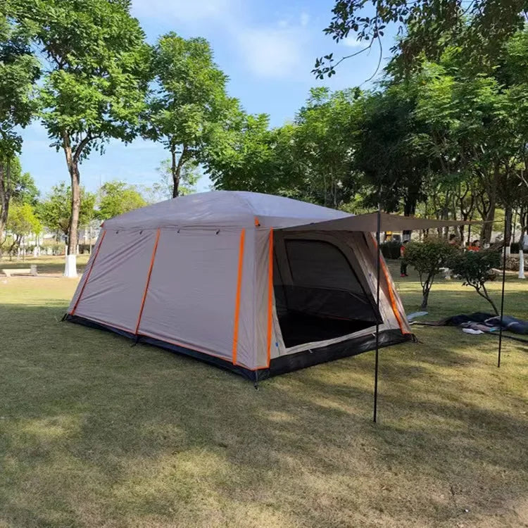 New Outdoor 8-12 People Double Rain And Sun Protection Two Rooms Tent