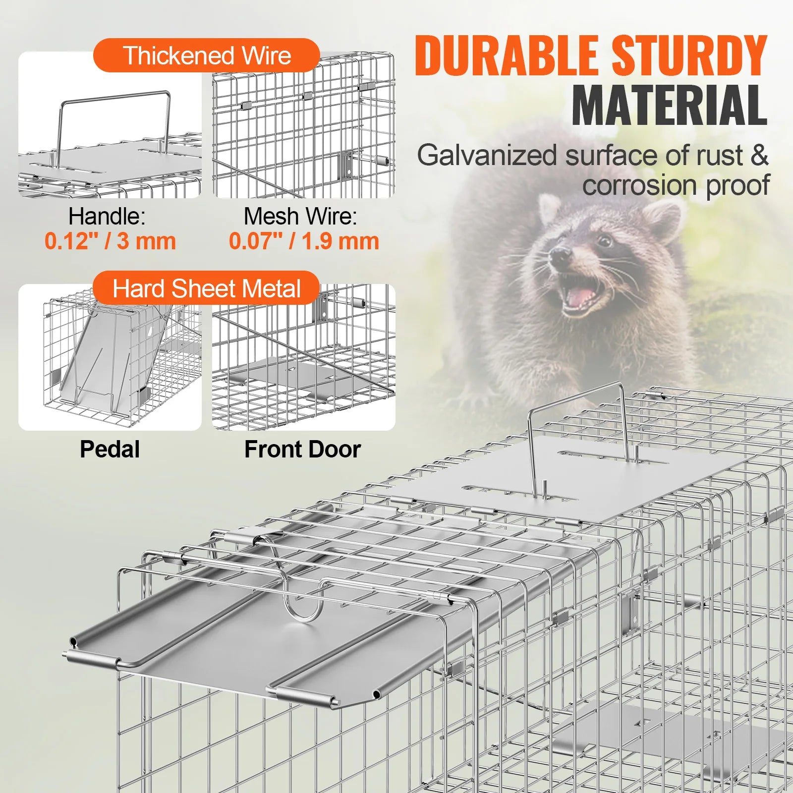 Trap Humane Cat Rodent Control Folding with Handle for Rabbits