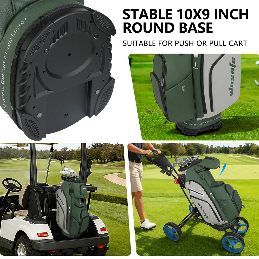 PU Leather Lightweight Men Women Blue White Black Green Golf Bag,Multiple 10 Pockets