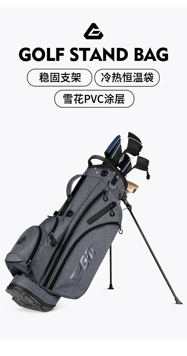 PGM Golf Stand Bag for Men Lightweight Waterproof QB092 Grey Stable Stand Easy Carry