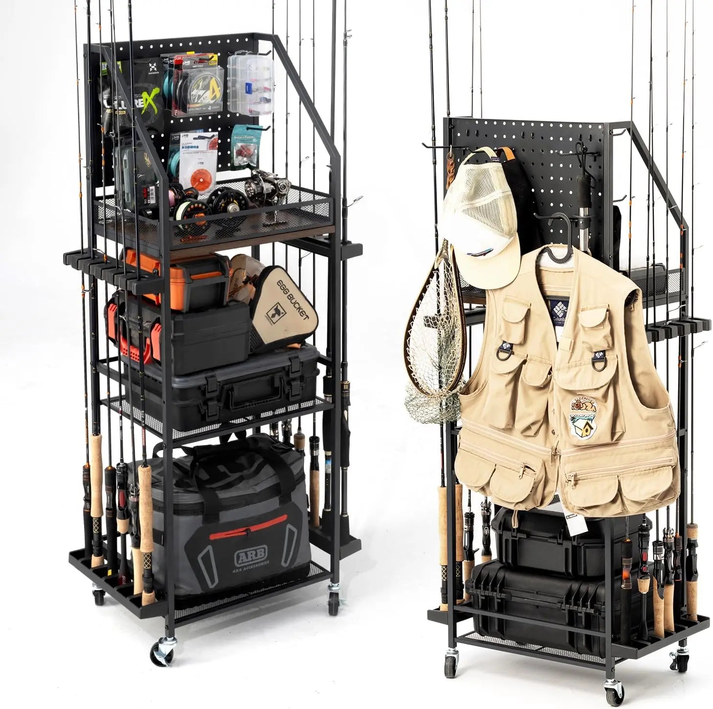 12 Rods, Lockable Wheels for Garage Organization