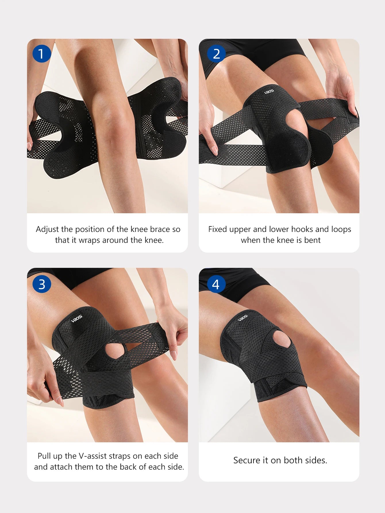 Small Size Breathable Elastic Lightweight Knee Support with Spring Stays for Basketball Running Women Men