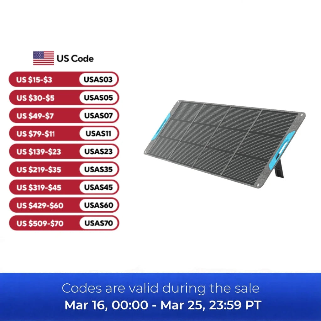 200W Portable Solar Panel, IP65 Waterproof  Solar Charger for Power Station RV Camping