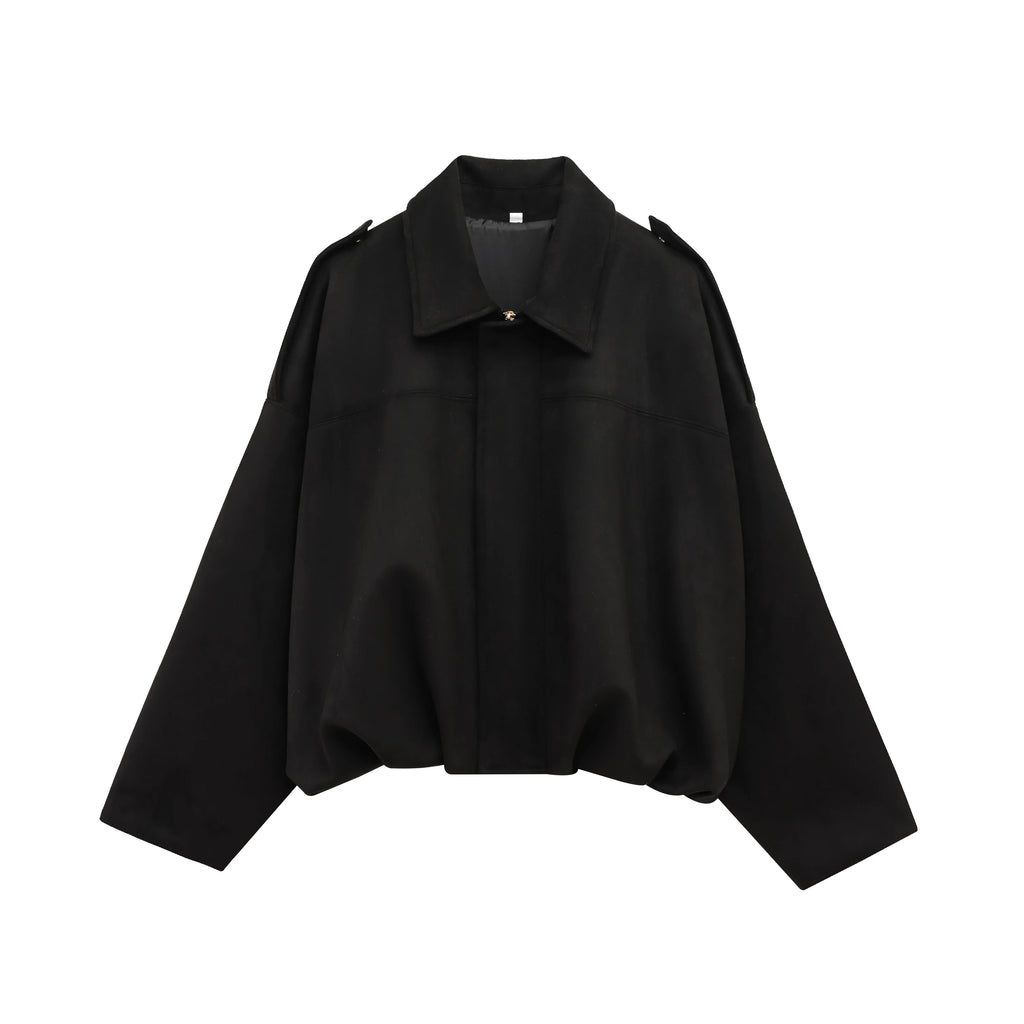 Women Brown Green Suede Jacket Loose Casual Bomber Coat Lapel Zipper Long Sleeve Jackets Vintage Lady Motorcycle Outwears