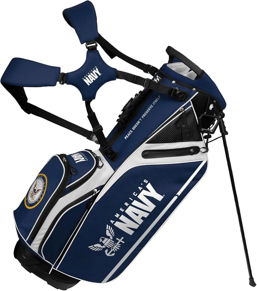Hybrid Golf Bag with Caddie Carry System for Team Effort, Lightweight and Durable