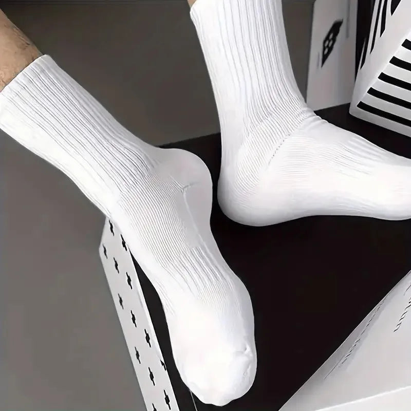 10/20 Pairs Neutral Solid Color Round Neck Socks Spring Summer Sweat Absorbing Breathable Comfortable