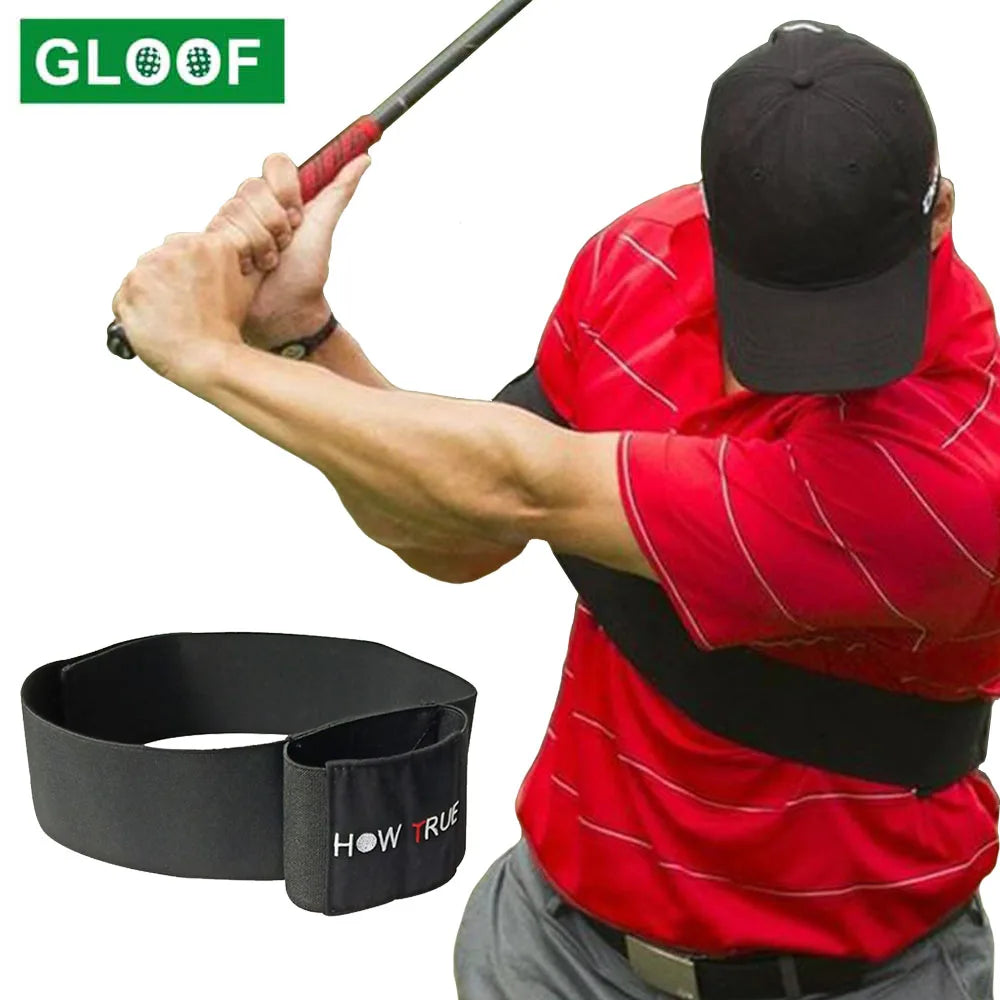 1Pcs Golf Swing Training Arm Band Golf Hand Posture Corrector Black Nylon Elastic Training Belt for Golf Practicing