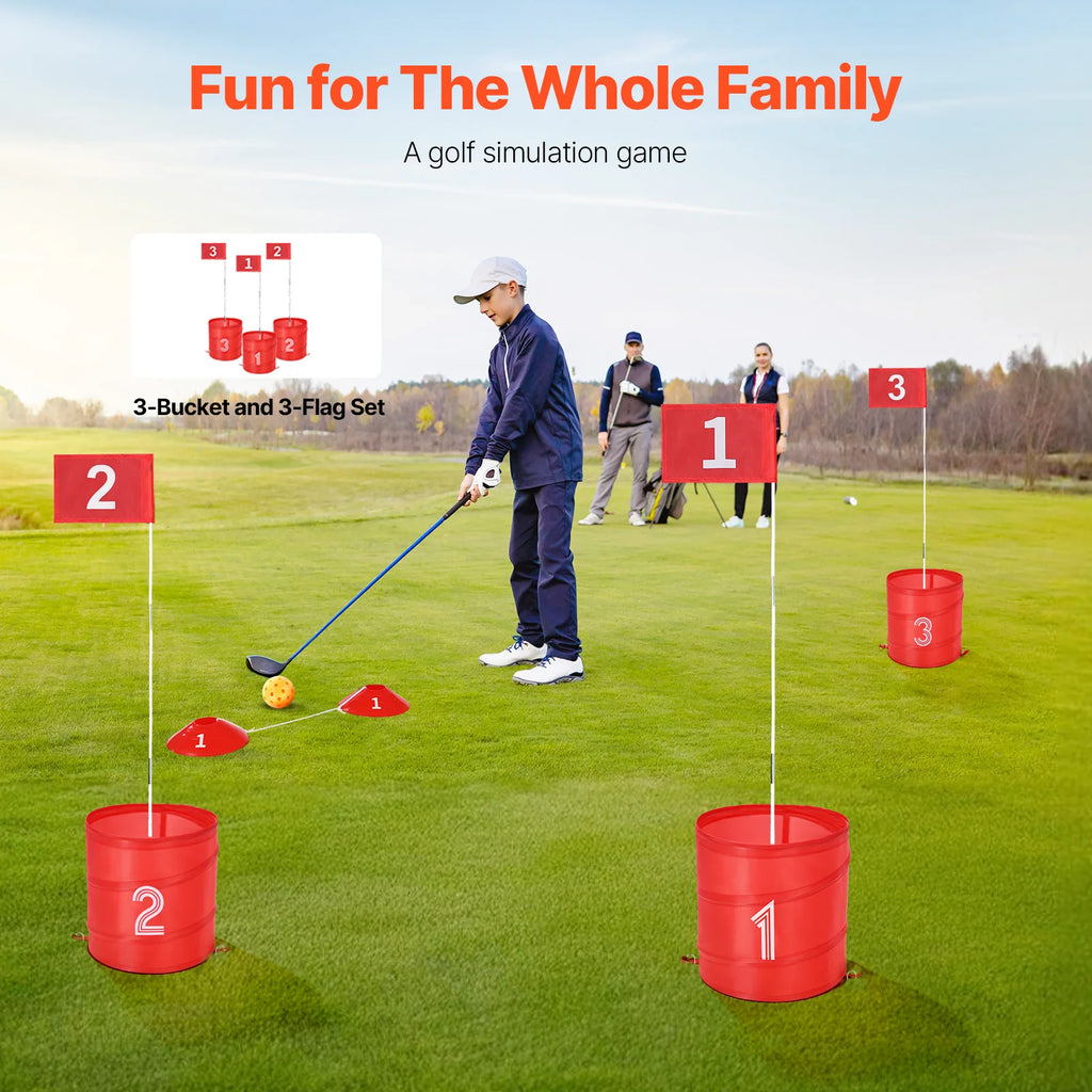 SucceBuy 3/6/9 Hole Kids Backyard Golf Games for Family Outdoor Sports Toys