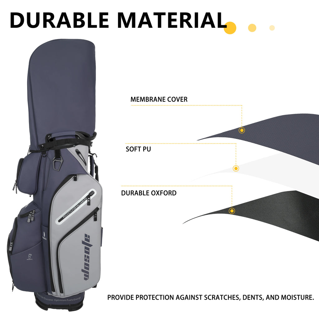 PU Leather Lightweight Men Women Blue White Black Green Golf Bag,Multiple 10 Pockets
