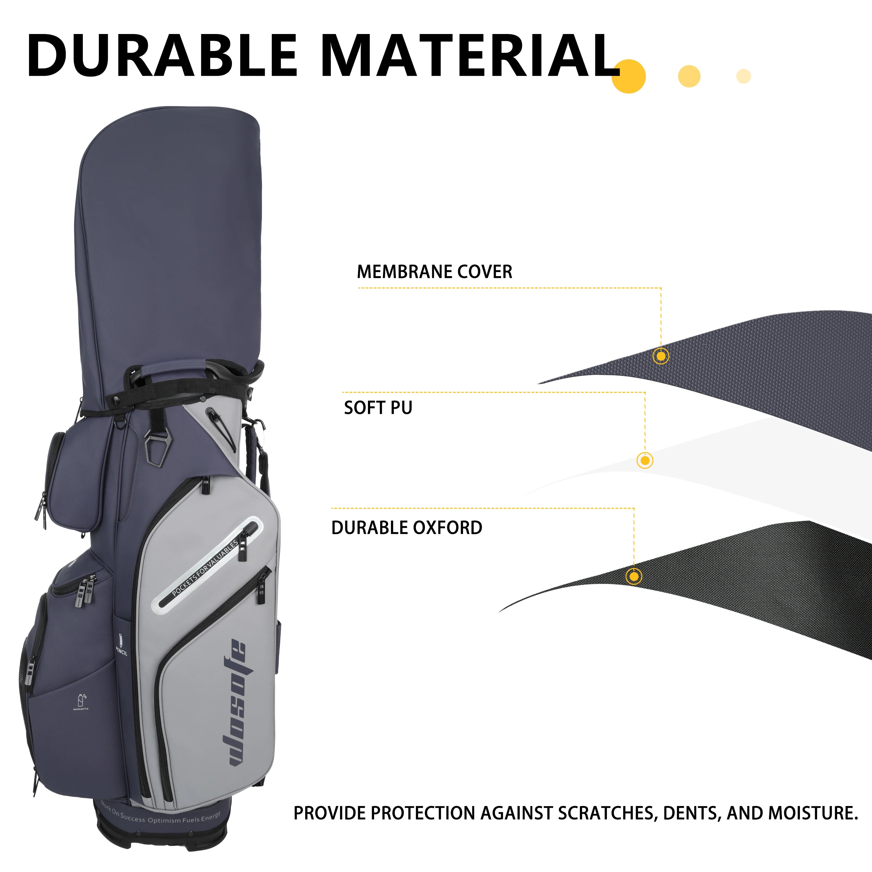 PU Leather Lightweight Men Women Blue White Black Green Golf Bag,Multiple 10 Pockets