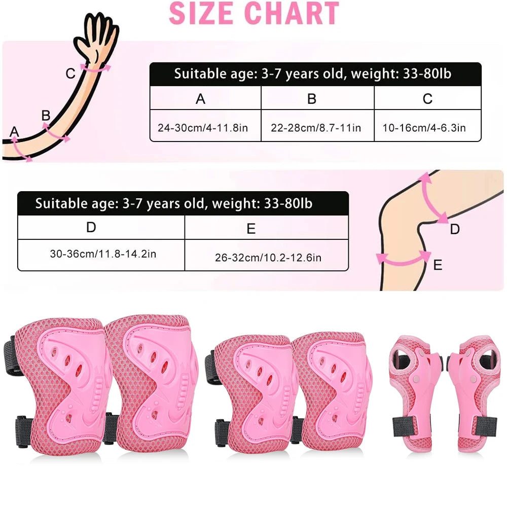6 in 1 Knee Pads Elbow Pads with Wrist Guards