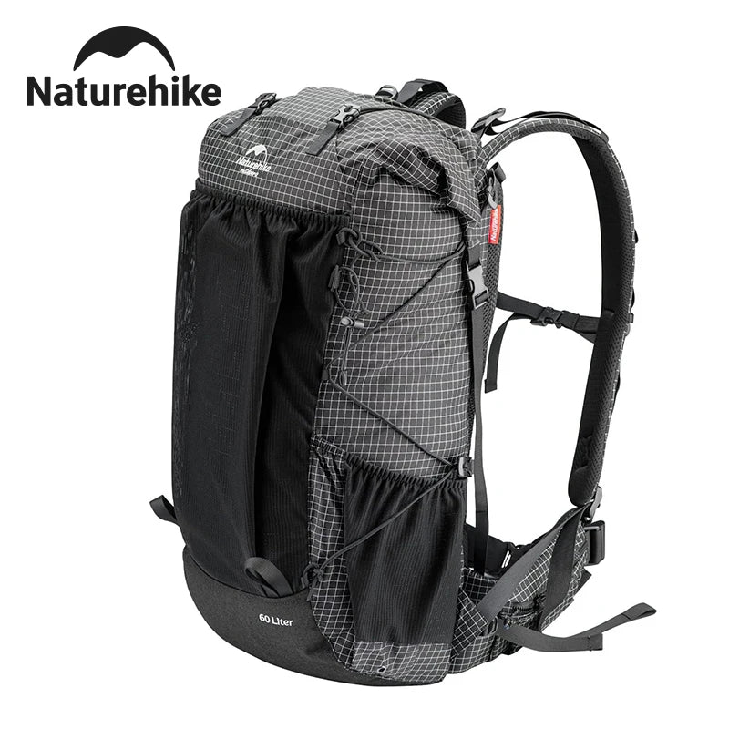 Outdoor Backpack 60+5L Waterproof High Capacity Sports Climbing Hiking With Rain Cover