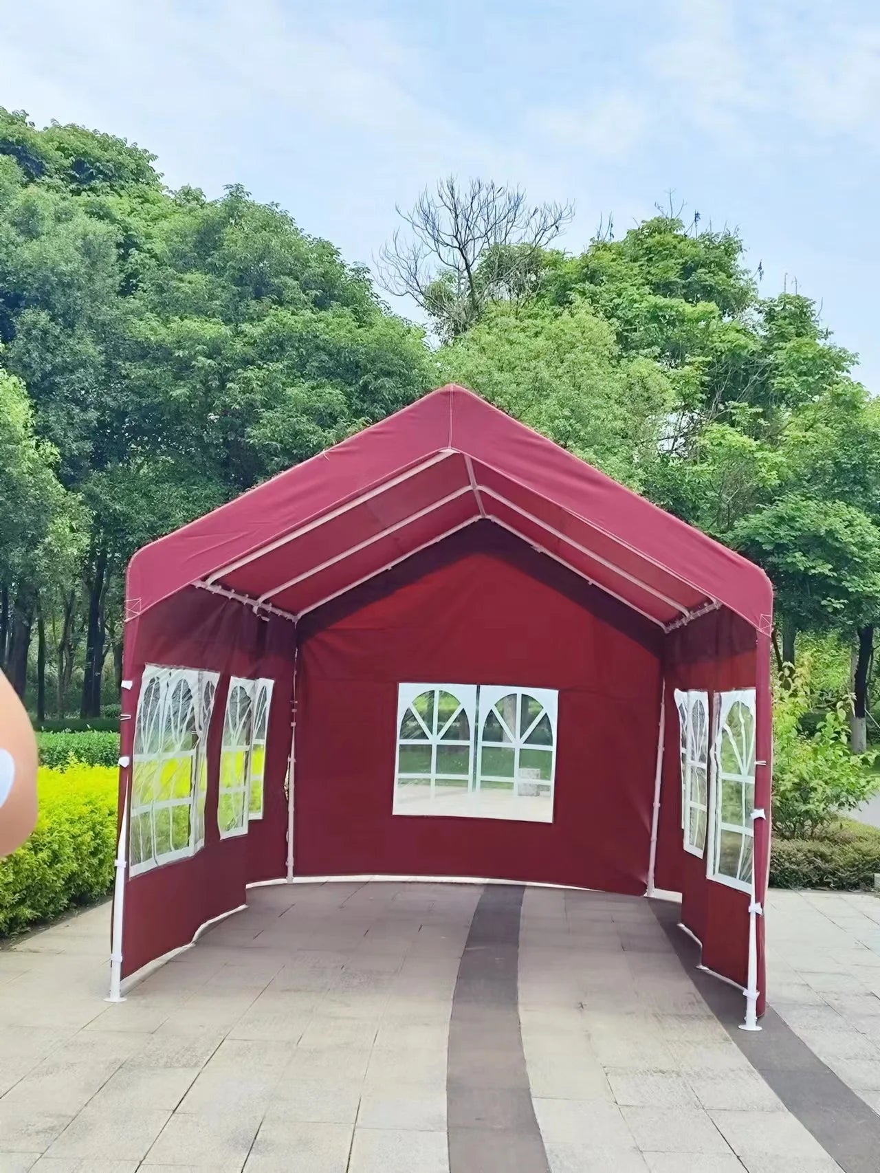 Outdoor Simple Folding Portable Modern Steel Frame Powder Coated Oxford Material Waterproof Carport