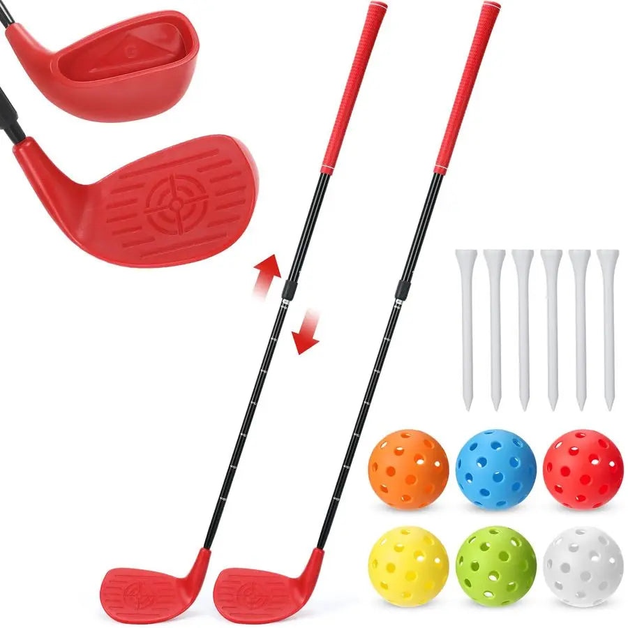 2 Pack Backyard Golf Club Set Adjustable Golf Club for Backyard Game Plastic Chipping Clubs Hit Plastic Balls Outdoor Indoor