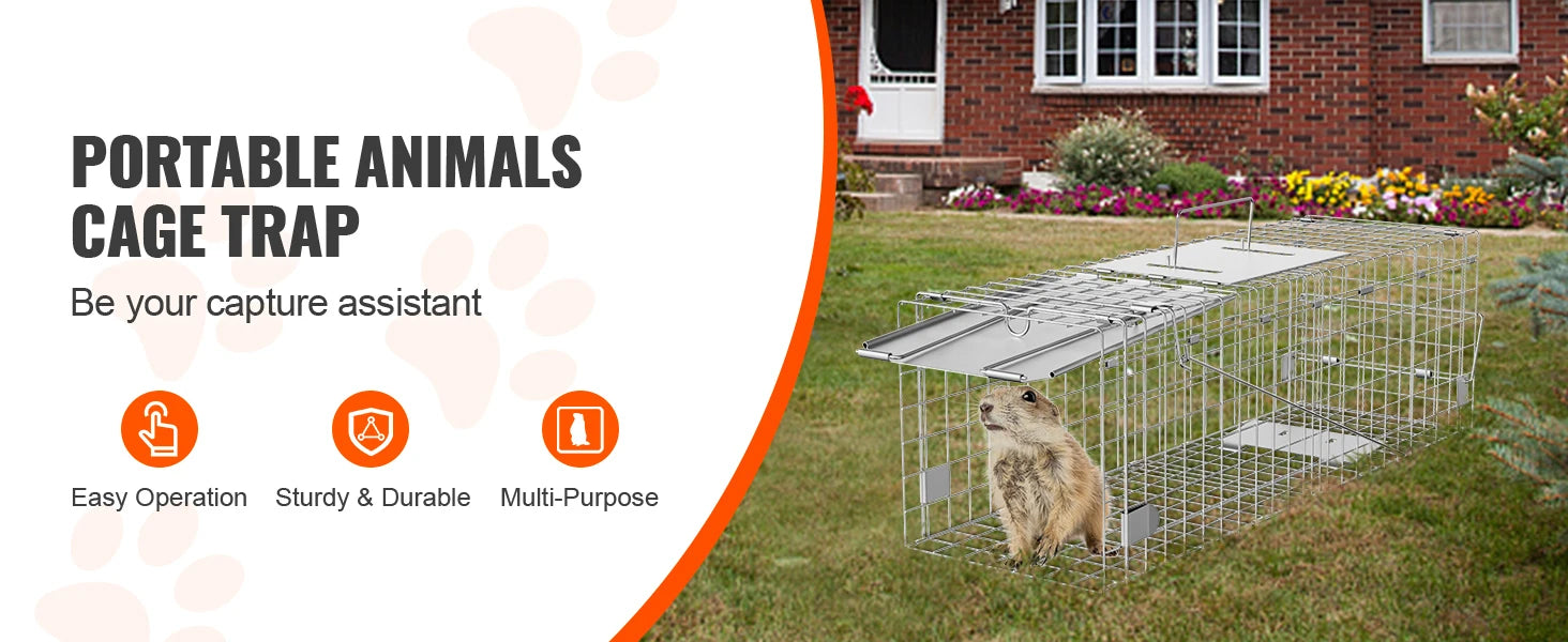 Trap Humane Cat Rodent Control Folding with Handle for Rabbits