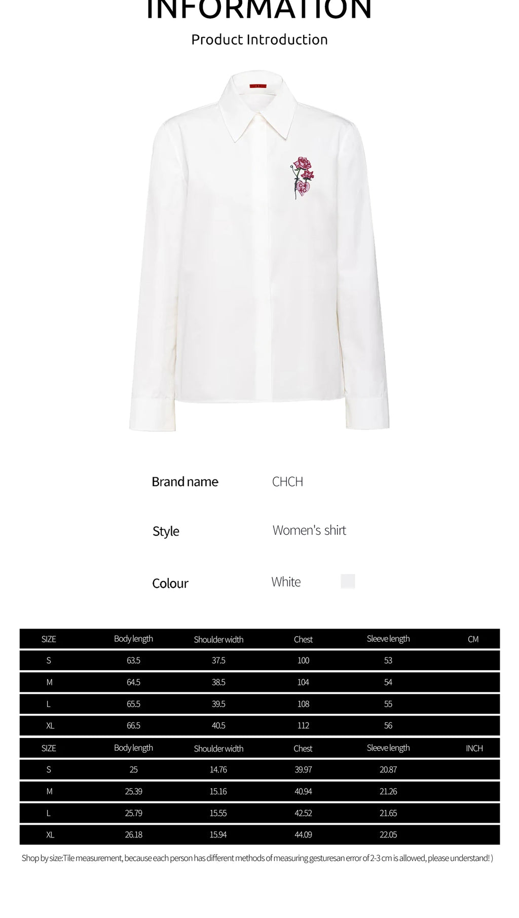 Women's Temperament Embroidery Lapel Tops single-breasted  Long Sleeve Shirt Summer Casual Tops