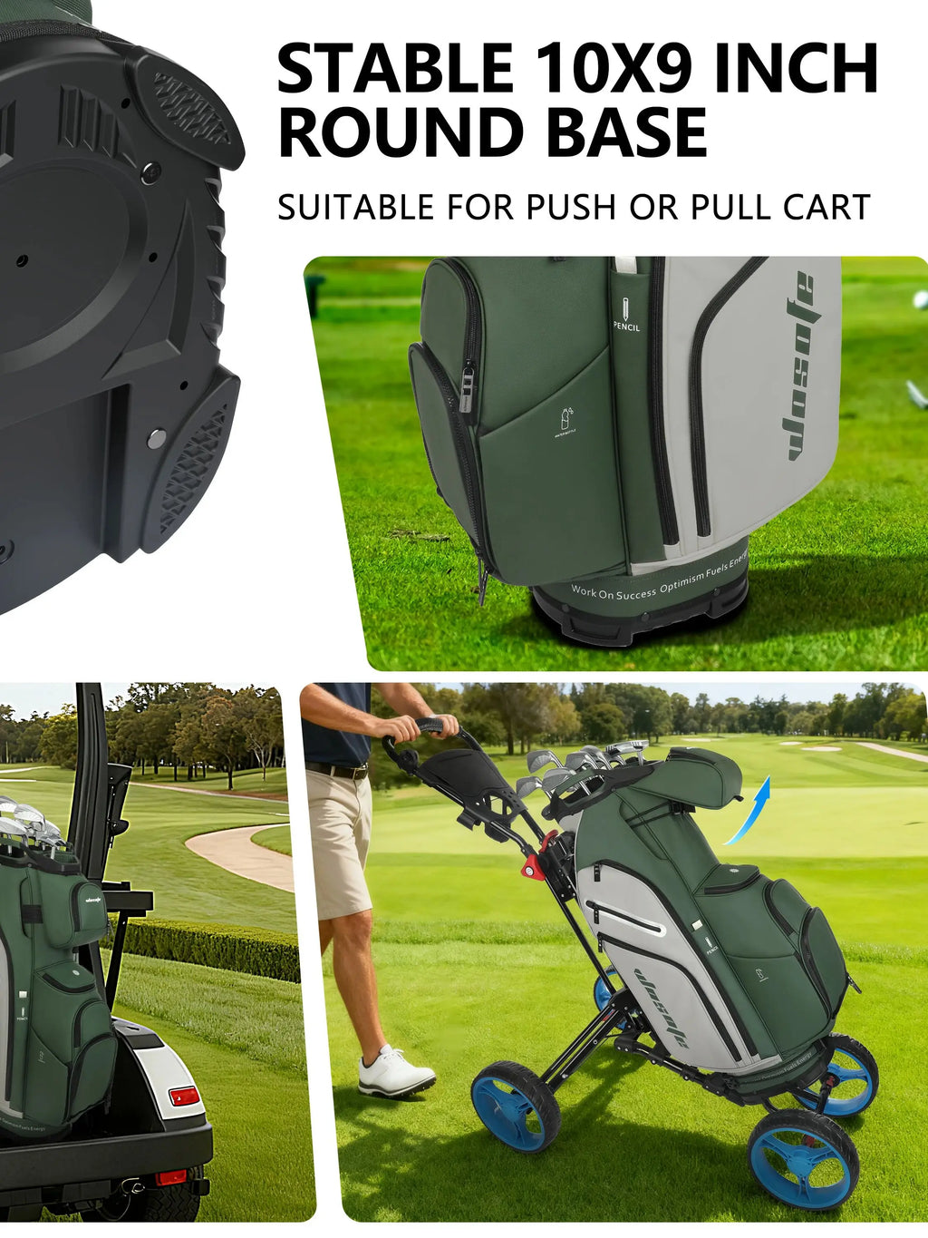 PU Leather Lightweight Men Women Blue White Black Green Golf Bag,Multiple 10 Pockets