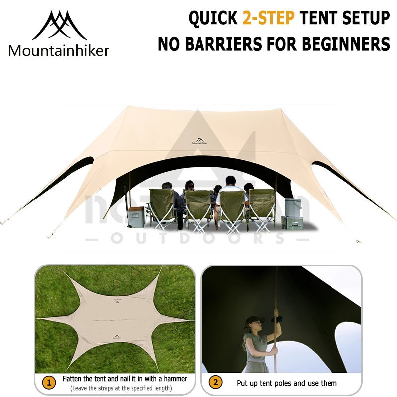 Outdoor sunshade umbrella. Suitable for outdoor recreational activities, camping, and patios.