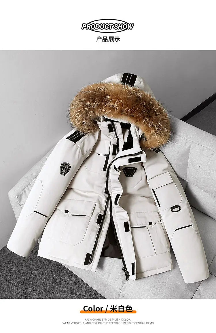 Hiking, Camping, Fishing, Outdoor Mountain Climbing, Traveling, Outings, Self-driving, Ice Sports, Short Hooded Down Jacket