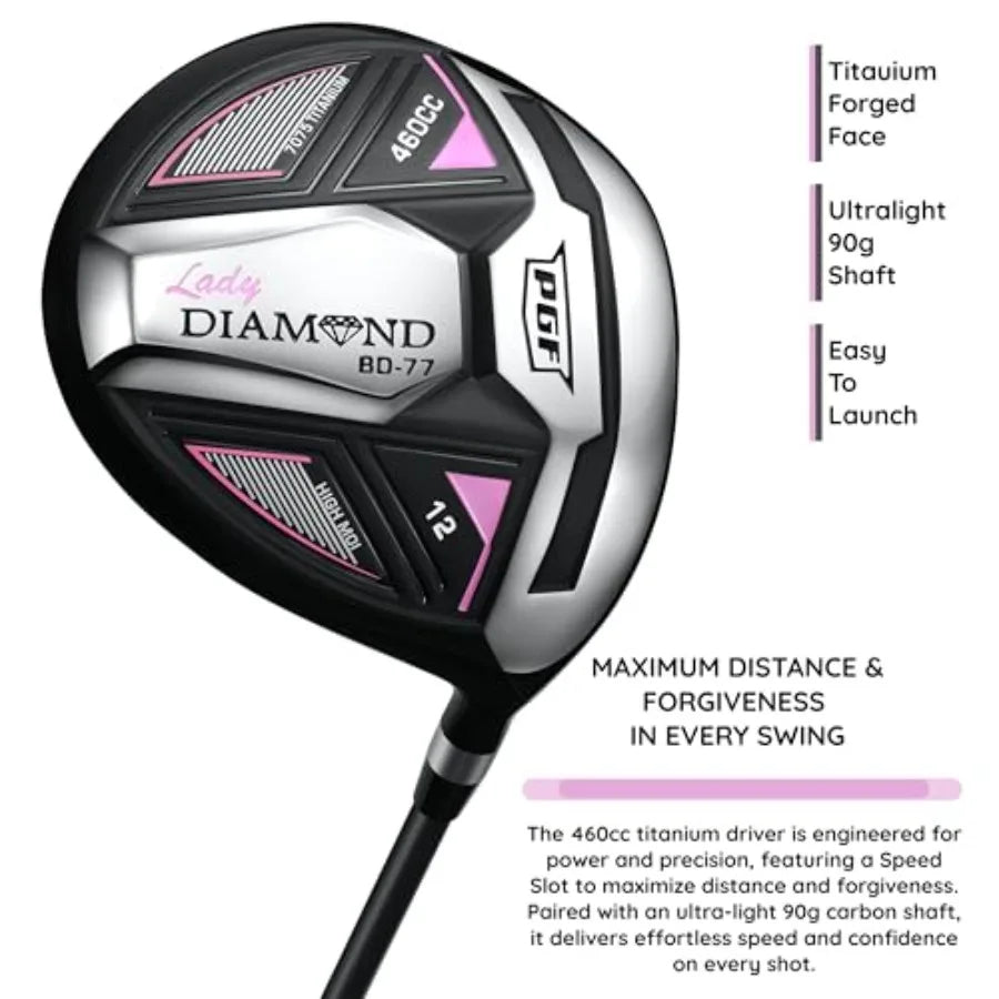 Complete Golf Club Package Set for Men Women 14-Pieces Regular Flex Steel Black Irons with Graphite Shafts